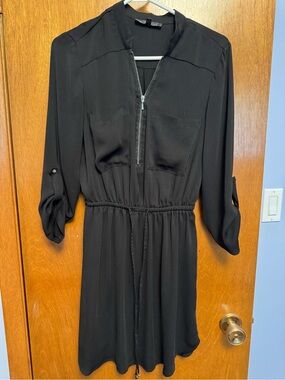 Dynamite Black Zip-Front Mini Dress